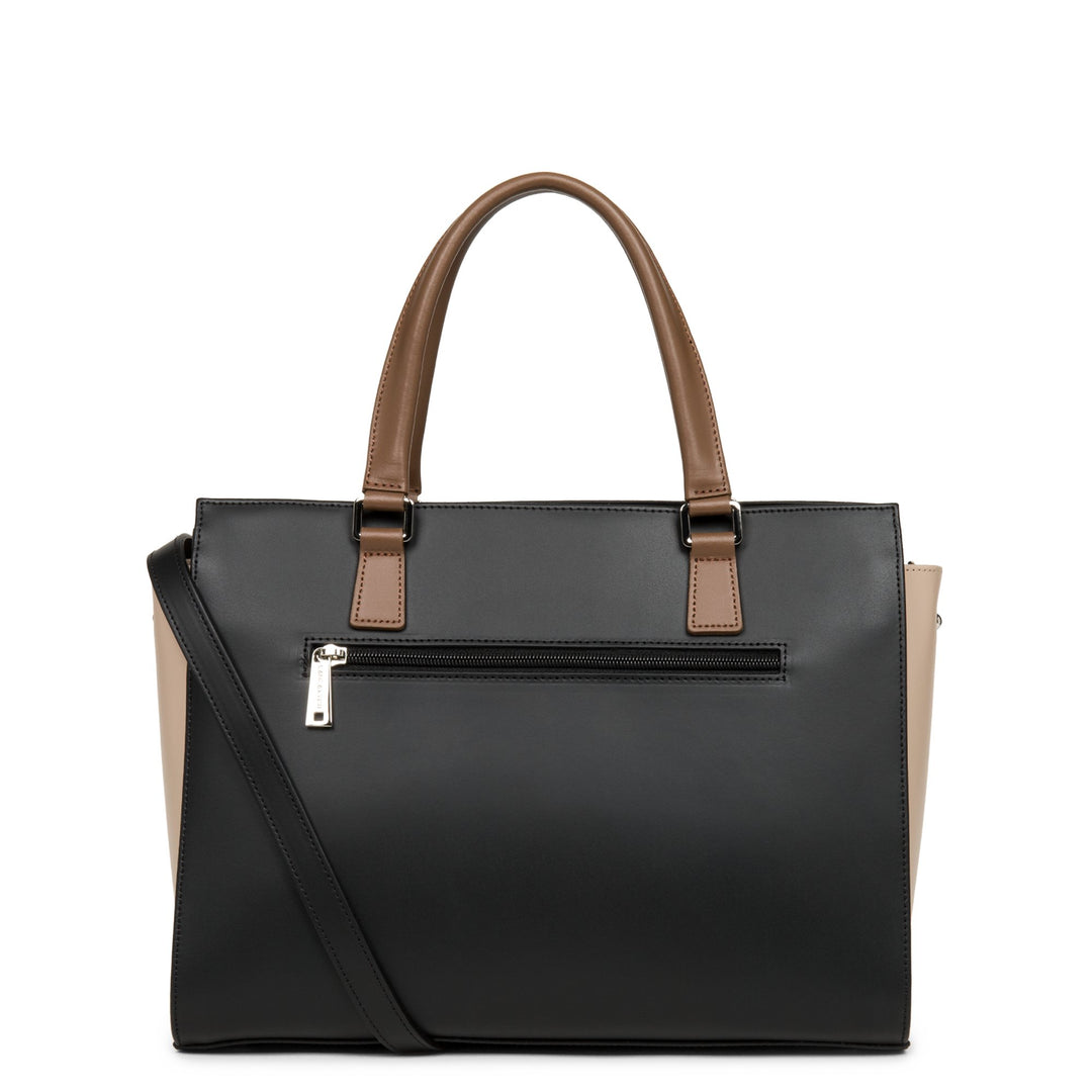 Lancaster Borsa Shopper a mano Con zip L Smooth Nero - Nude - Visone