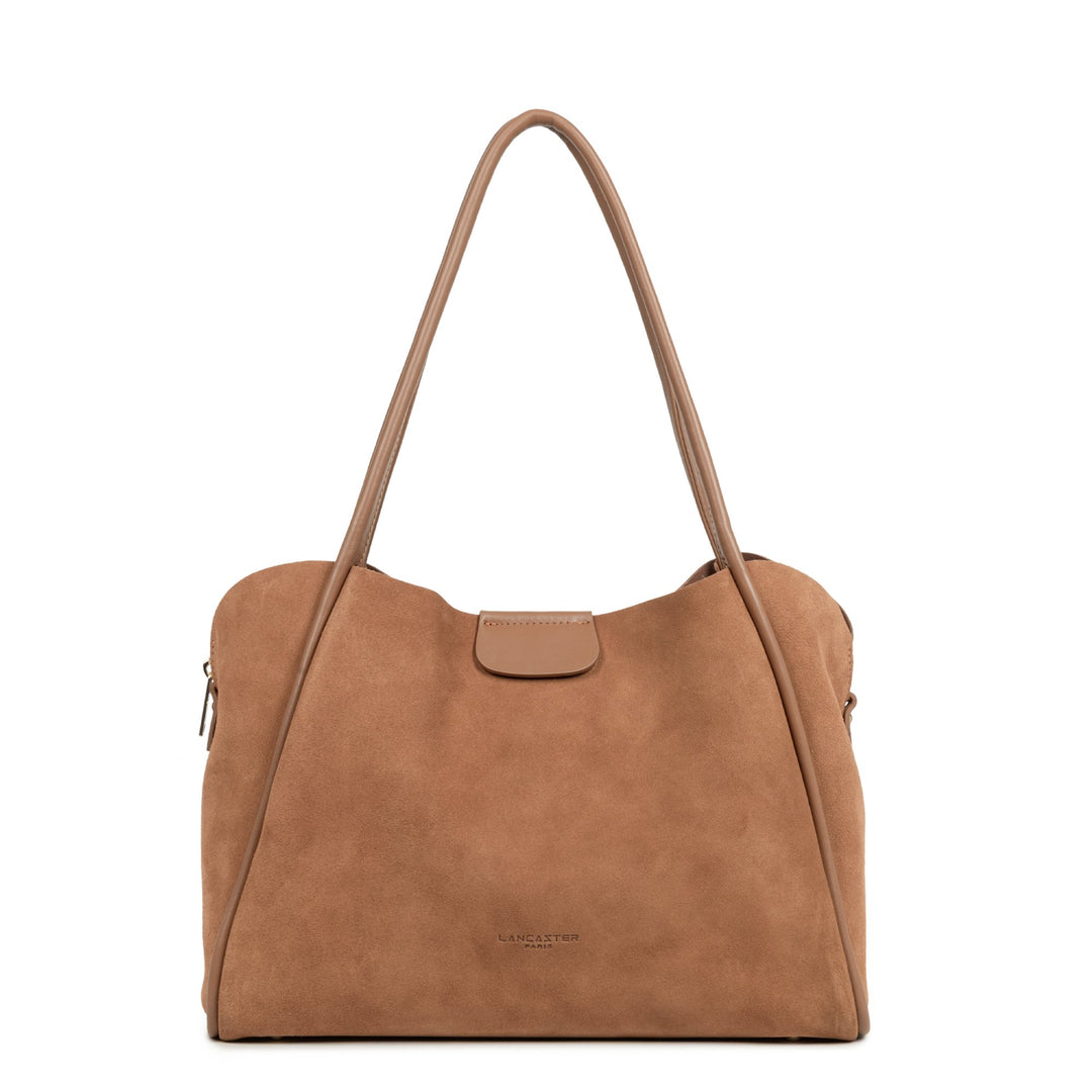 Lancaster Aimantée L Suède Ida Tote Bag Moka