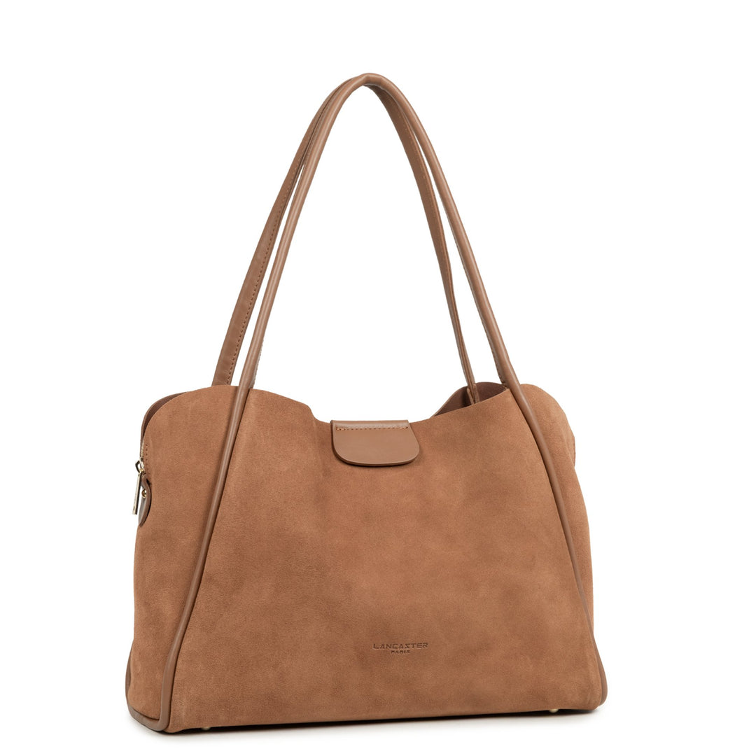 Lancaster Aimantée L Suède Ida Tote Bag Moka