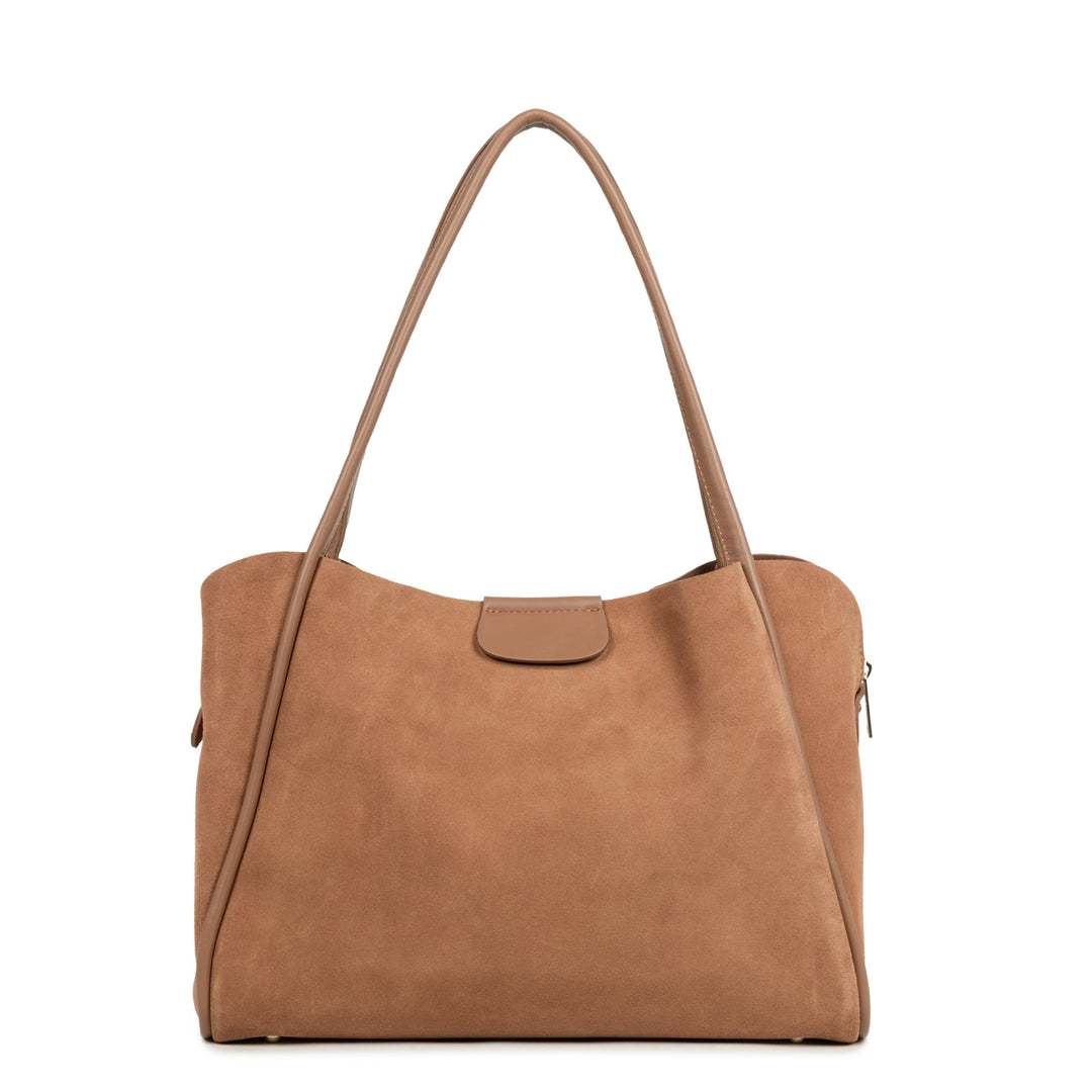 Lancaster Aimantée L Suède Ida Tote Bag Moka