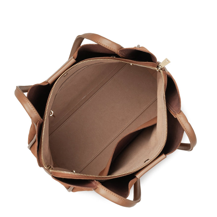 Lancaster Aimantée L Suède Ida Tote Bag Moka