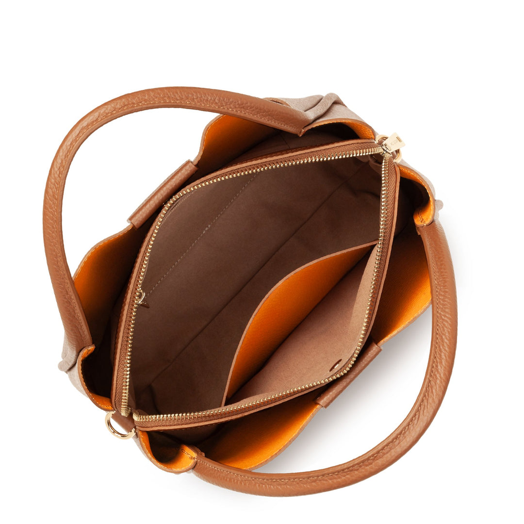 Lancaster Mala de mão com Íman M Ida Dupla 470-84 Castanho - In - Laranja