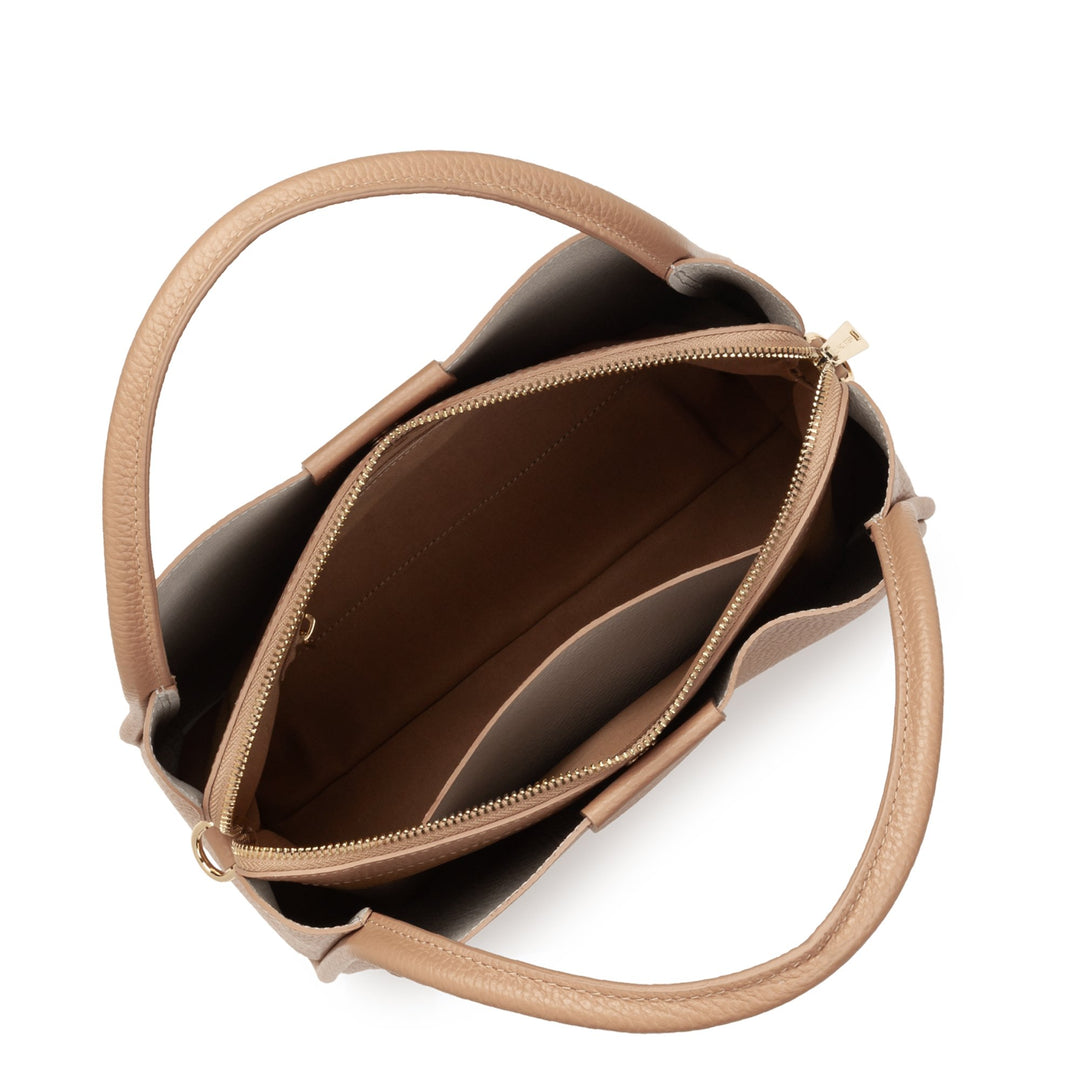 Lancaster Handtäsch mat Magnéitverschluss M Ida Double 470-84 Natierlech - Innen - Beige