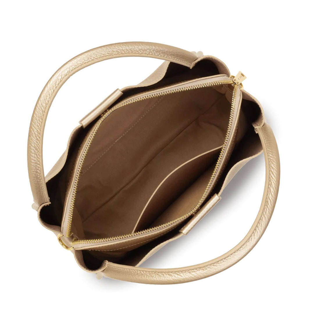 Lancaster Handtasche Aimantée M Ida Double Or pâle - In - Nude
