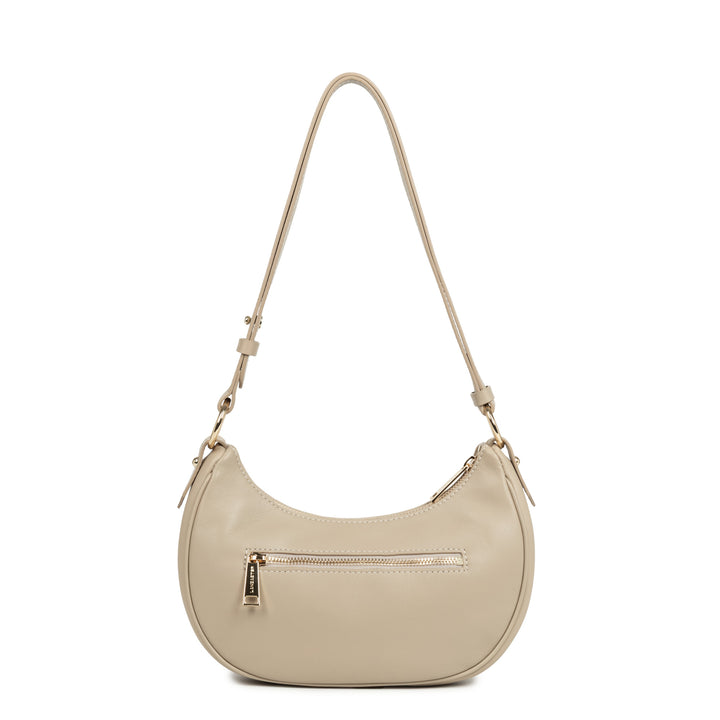 Lancaster Umhängetasche mit Reißverschluss S Donna Aria Dunkelbeige