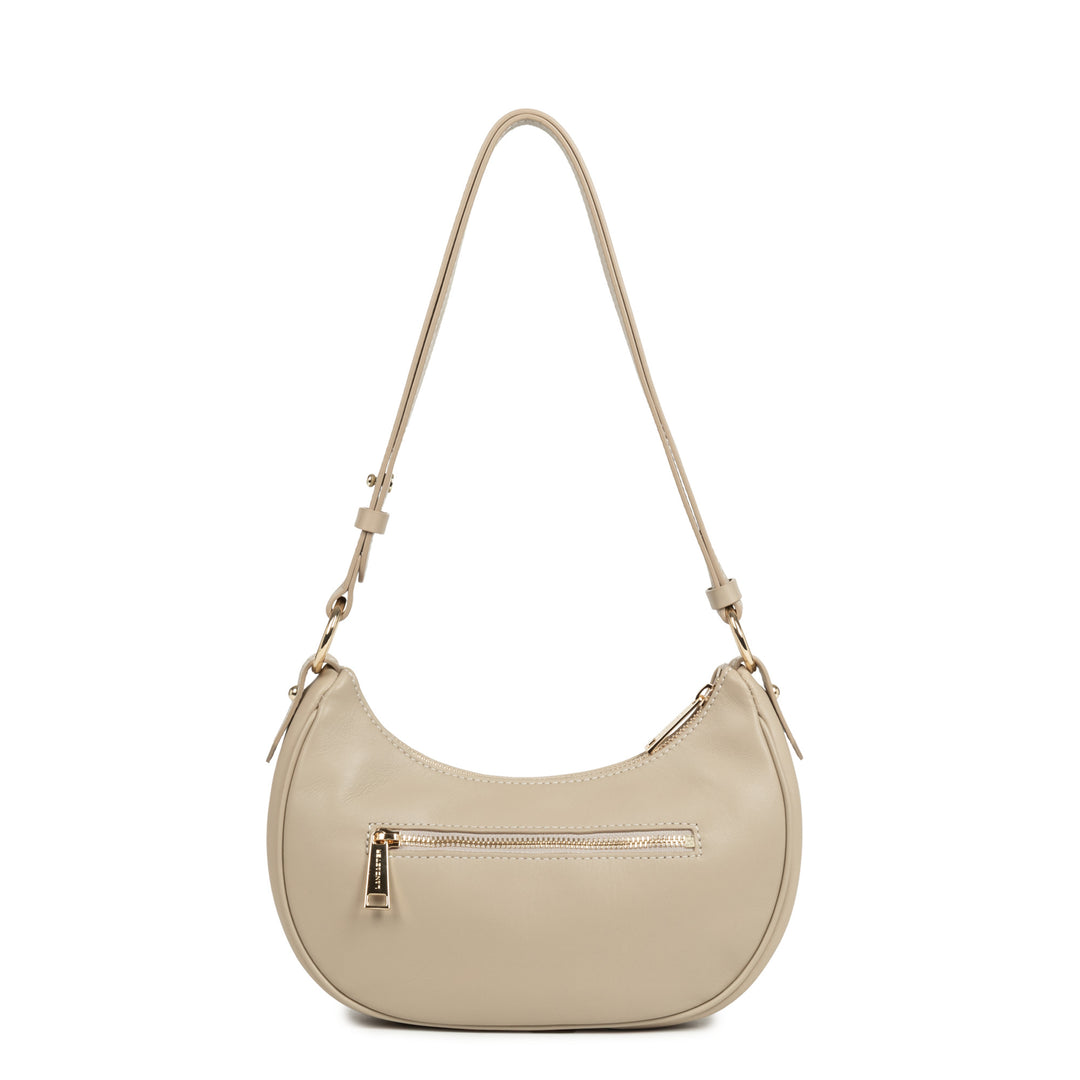 Lancaster Umhängetasche mit Reißverschluss S Donna Aria Dunkelbeige