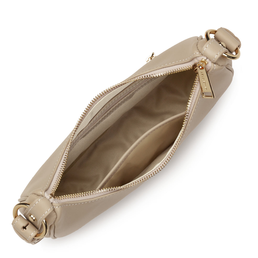 Lancaster Umhängetasche mit Reißverschluss S Donna Aria Dunkelbeige