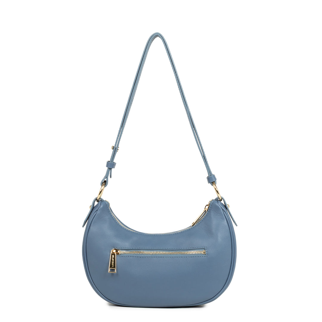 Lancaster skuldertaske med lynlås S Donna Aria 480-075 jeansblå