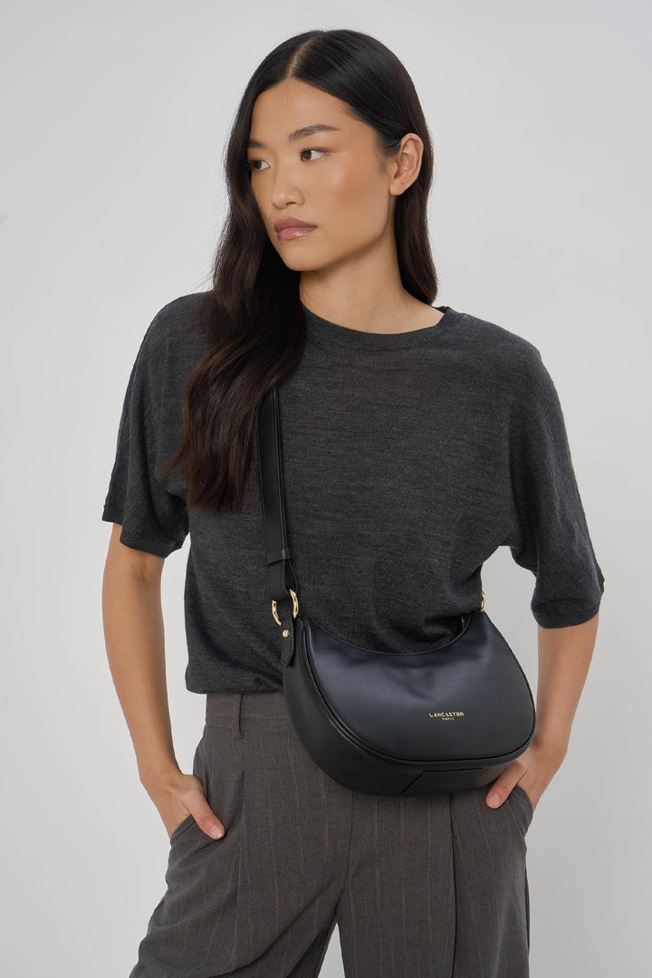 Lancaster Sac besace Zippé S Donna Aria Noir