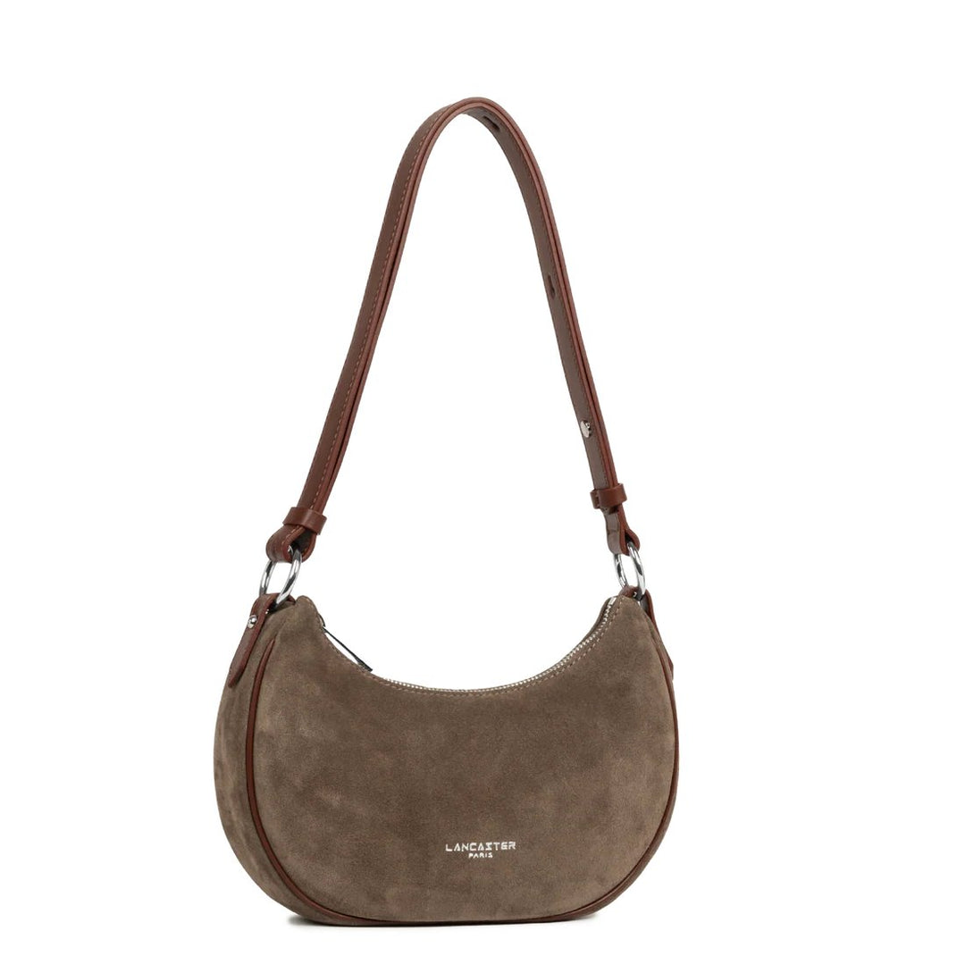 Lancaster Sac besace Zippé S Suède Châtaigne
