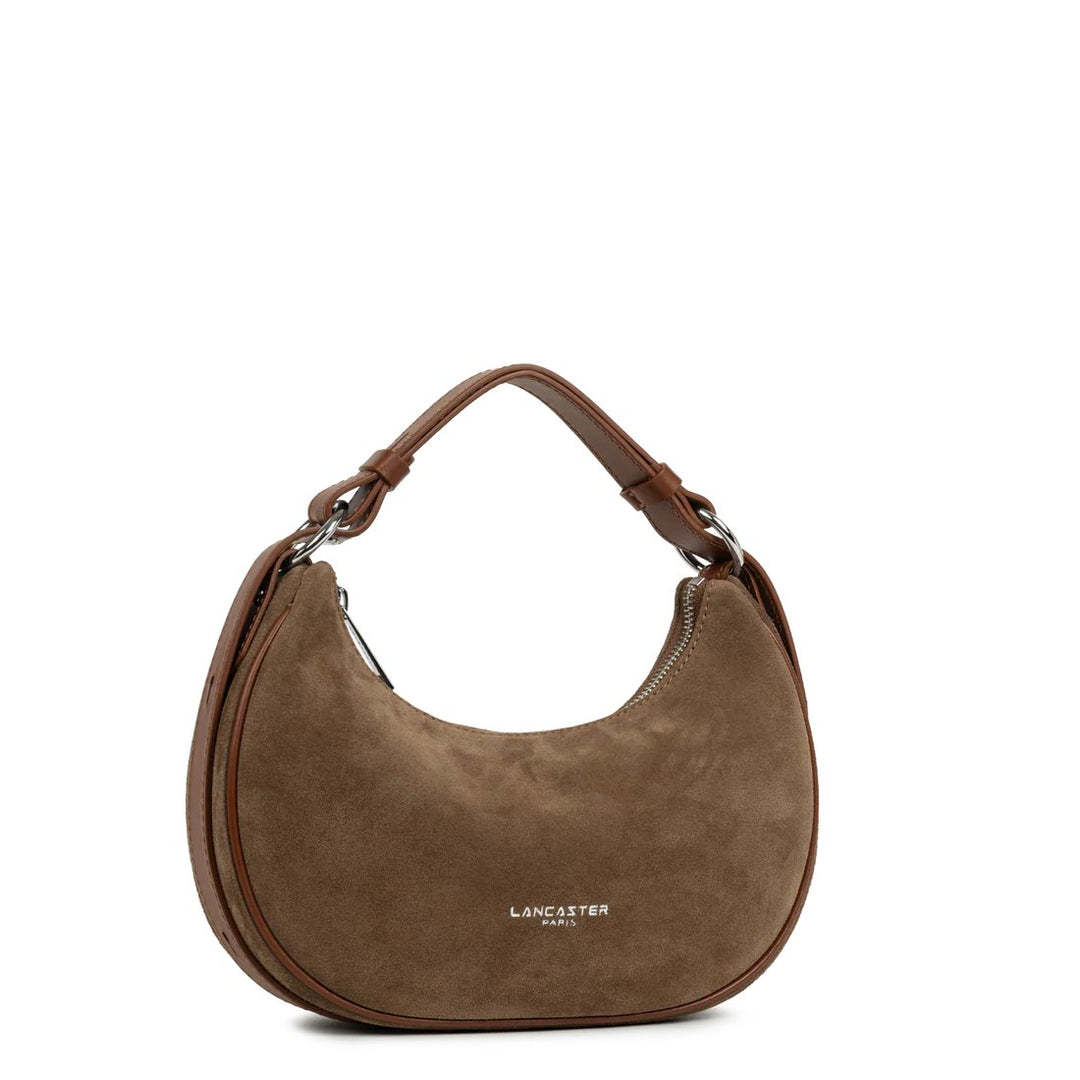 Lancaster Sac besace Zippé S Suède Châtaigne