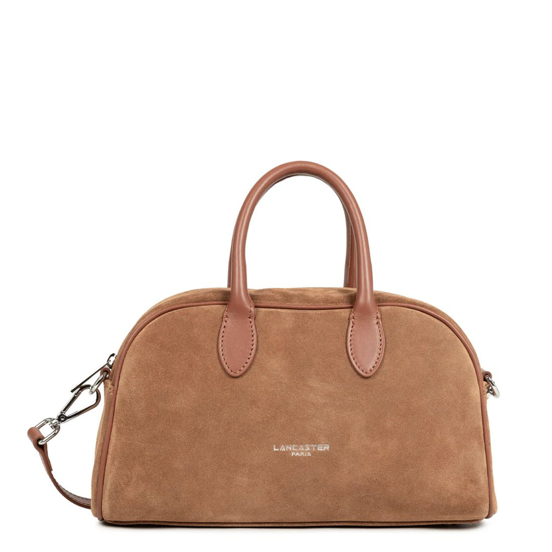 Lancaster Handväska bowling Zip M Suede 480-085 Kamel