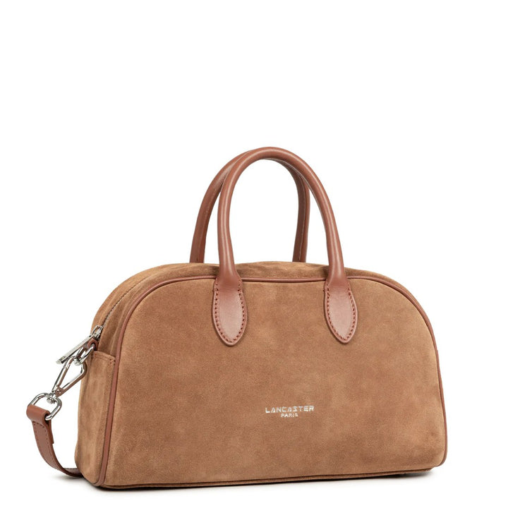 Lancaster Handväska bowling Zip M Suede 480-085 Kamel