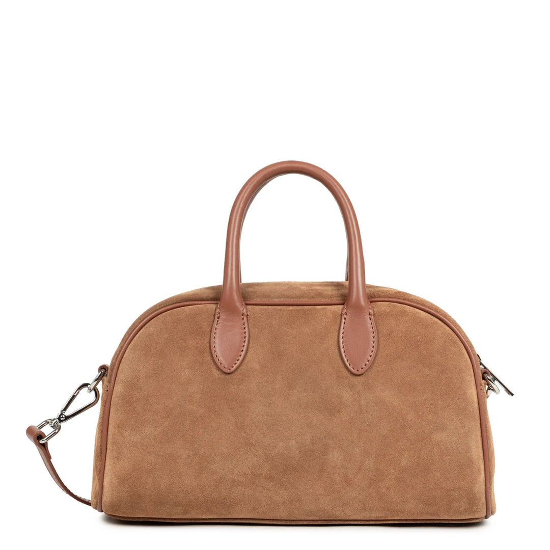 Lancaster Handväska bowling Zip M Suede 480-085 Kamel