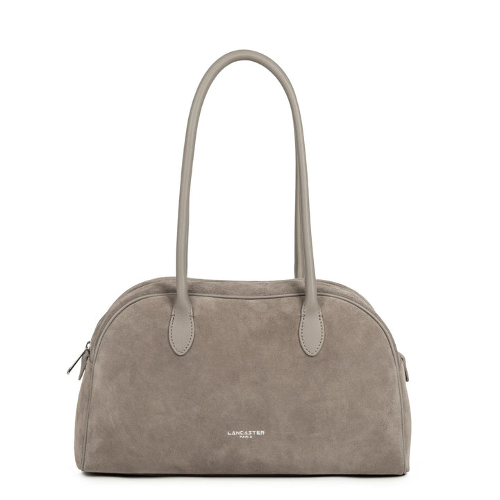 Lancaster Bolsa tote ombro com zíper de camurça 480-086 Pedra Escura