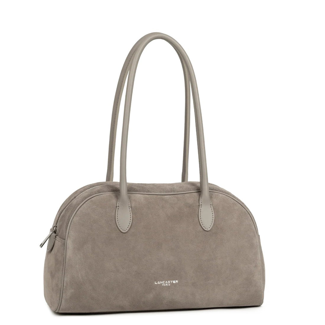 Lancaster Bolsa tote ombro com zíper de camurça 480-086 Pedra Escura