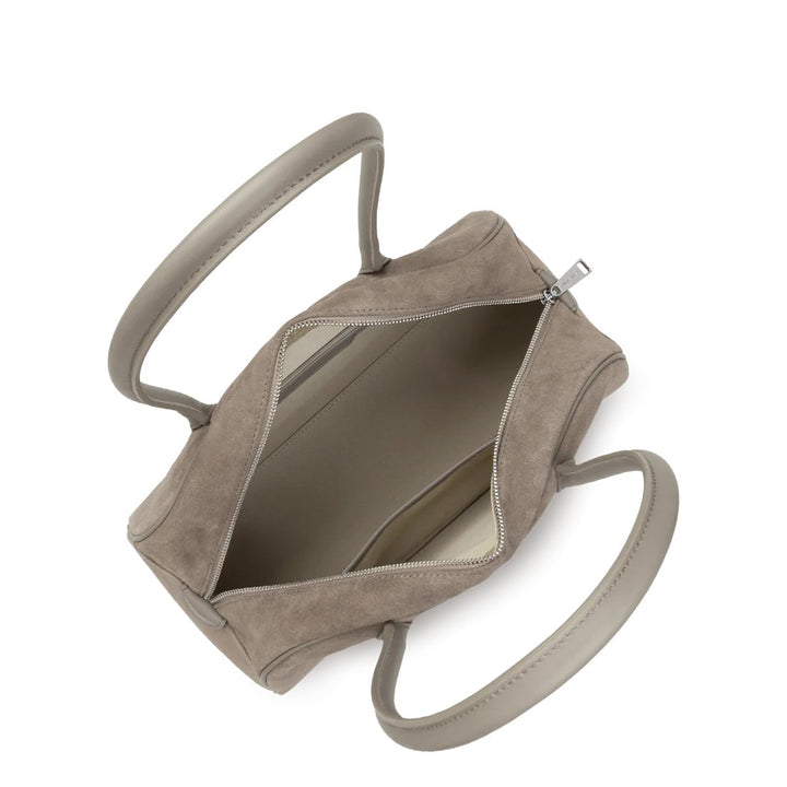 Lancaster Bolsa tote ombro com zíper de camurça 480-086 Pedra Escura