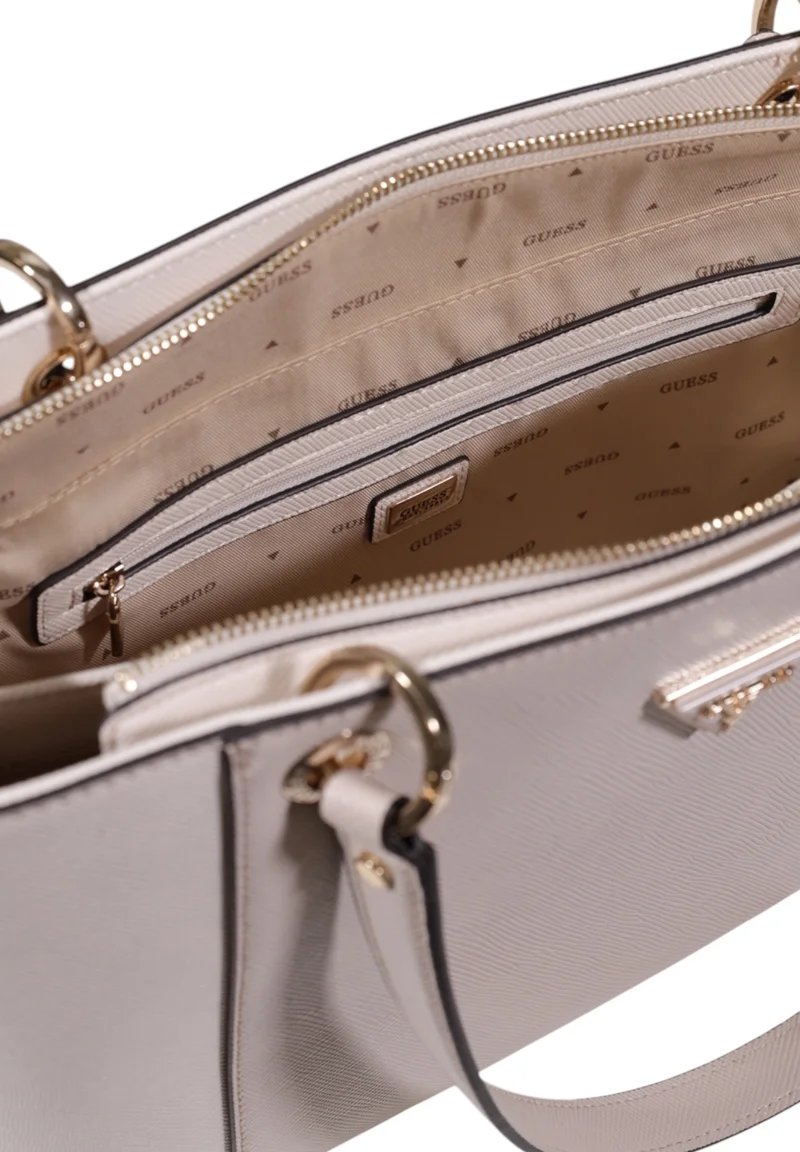 Guess Borsa a tracolla Bramina Small Satche Off White/Taupe