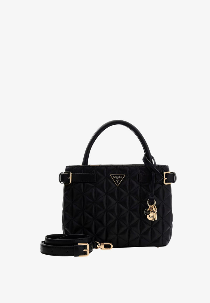 Guess Mini sac à main matelassé Paisleigh Black