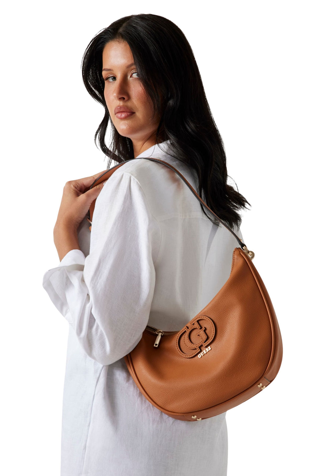 Guess Handväskor Silvye Bucket Cognac