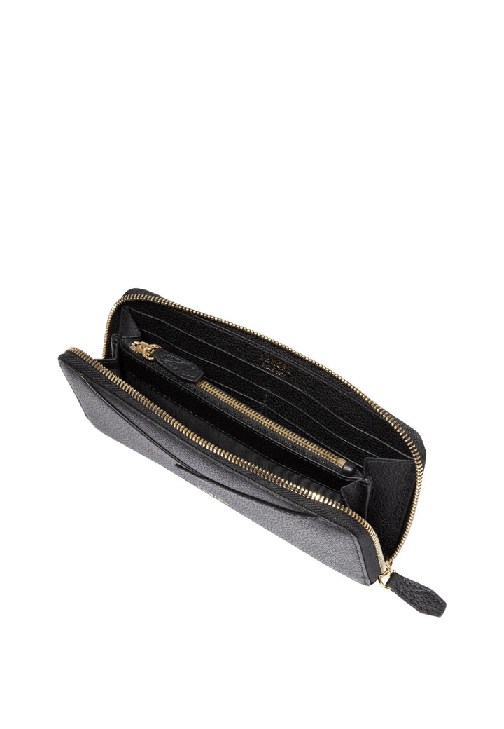Lancel Enveloppe Long Zippered Leather Wallet Black
