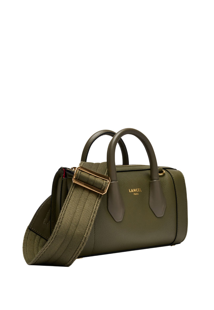 Lancel BCBG Mini-Tasche Bowlingtasche Leder Khaki