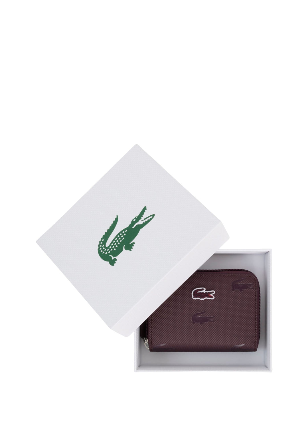 Lacoste Mini porte-monnaie zippé Bordeaux Oxalis