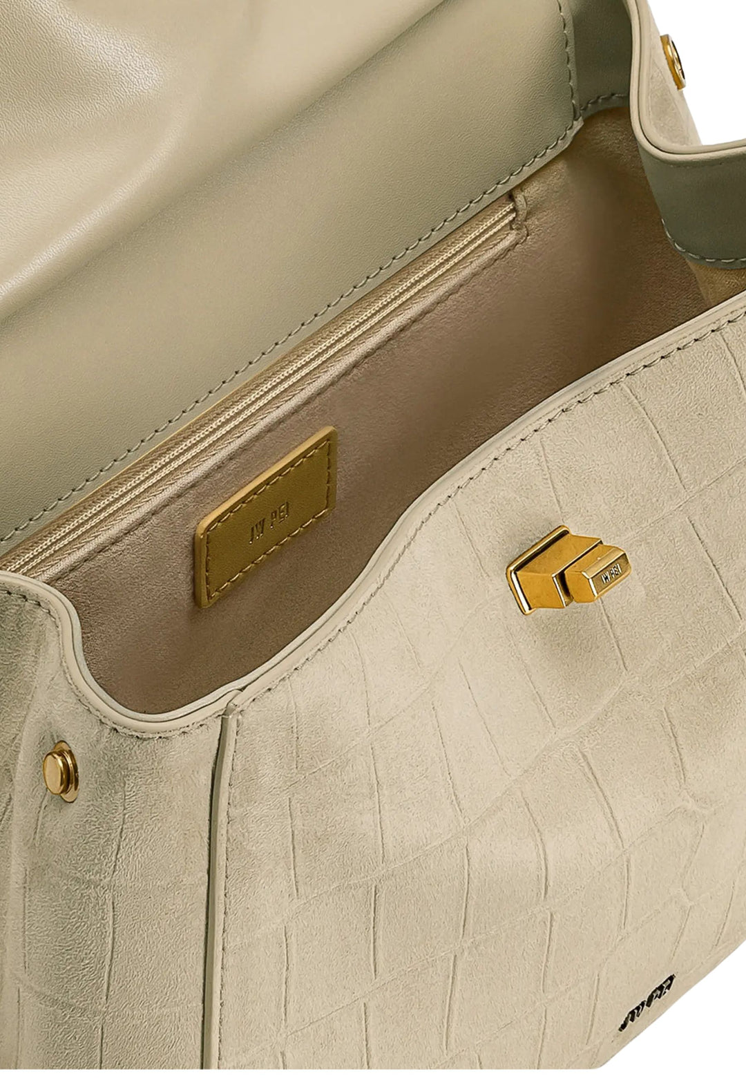 JW PEI Handtasche Lucia Croco Faux Nubuck/Wildleder Light Beige