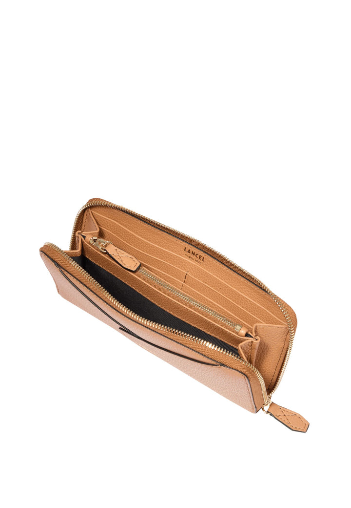 Lancel Enveloppe Portefeuille Long Zippé Cuir Camel