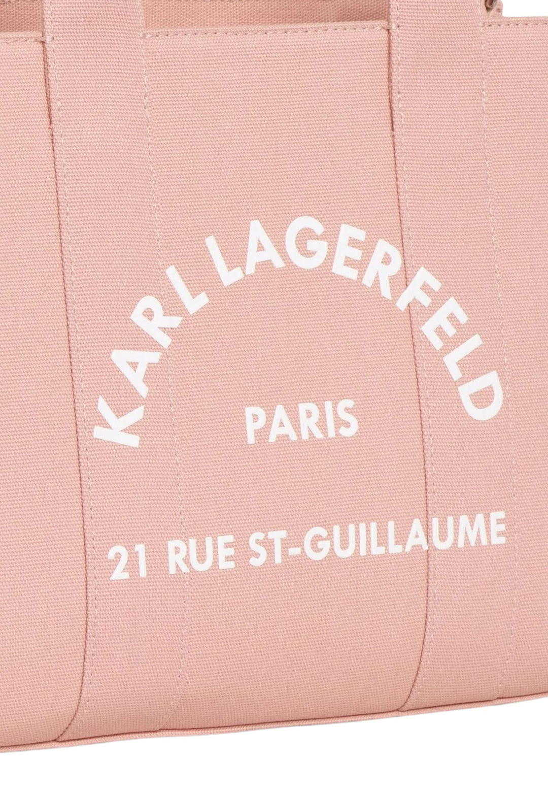 Karl Lagerfeld firkantet tote i pudderrosa bomuld