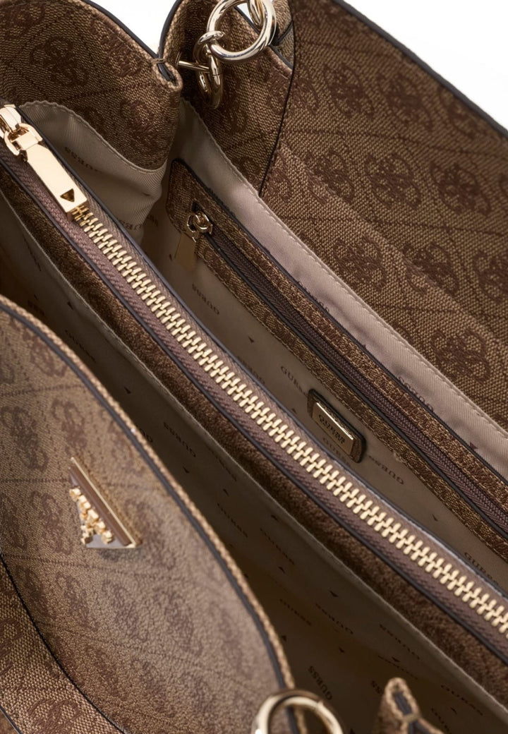 Guess Lorella Monogramme Tote Bag Latte Logo