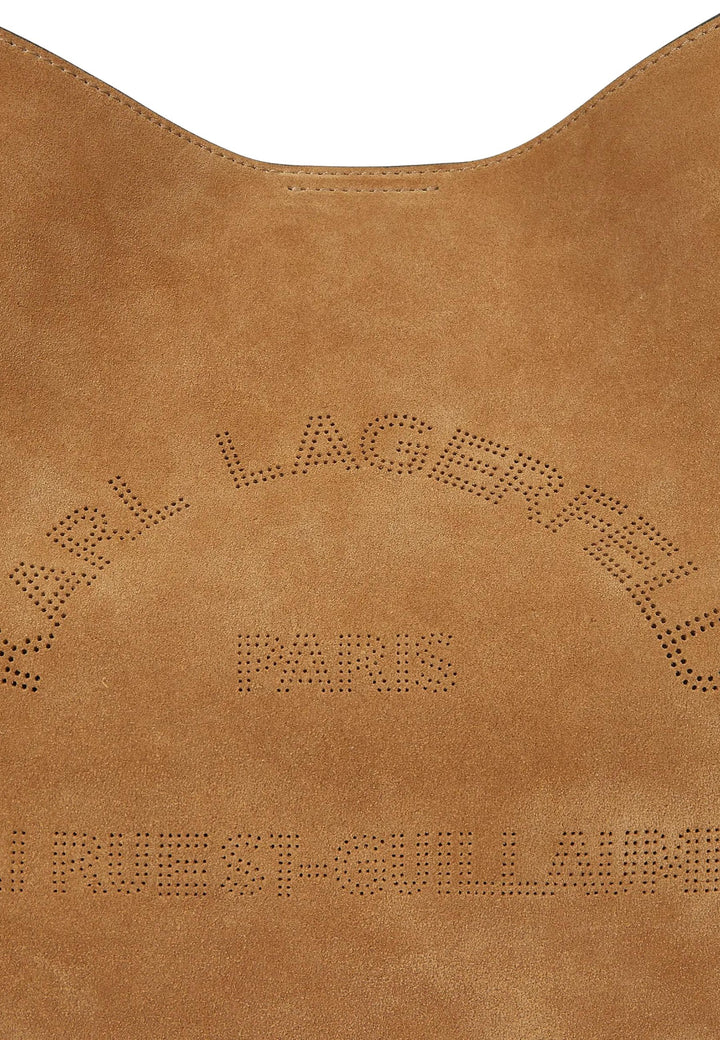 Karl Lagerfeld Hobo-Tasche aus Wildleder in Karamell