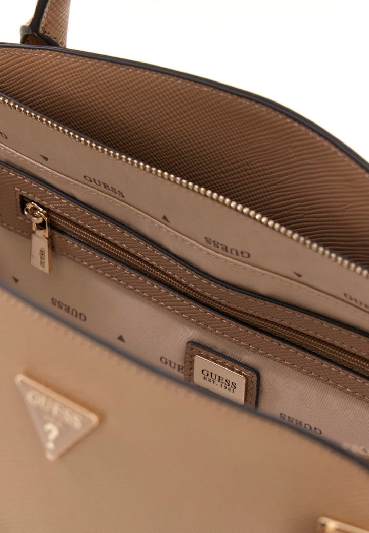Guess Sac à Main Gilda 3 Compartiments Beige