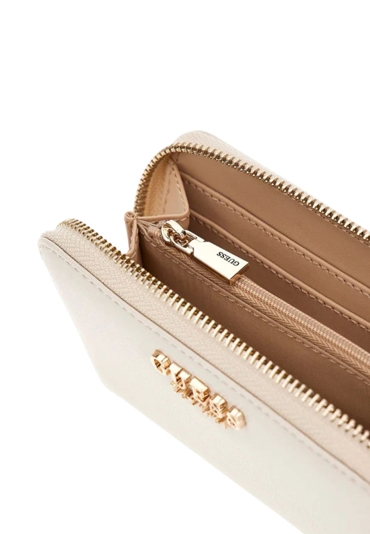 Guess Portafoglio Laurel Small Zip Bianco