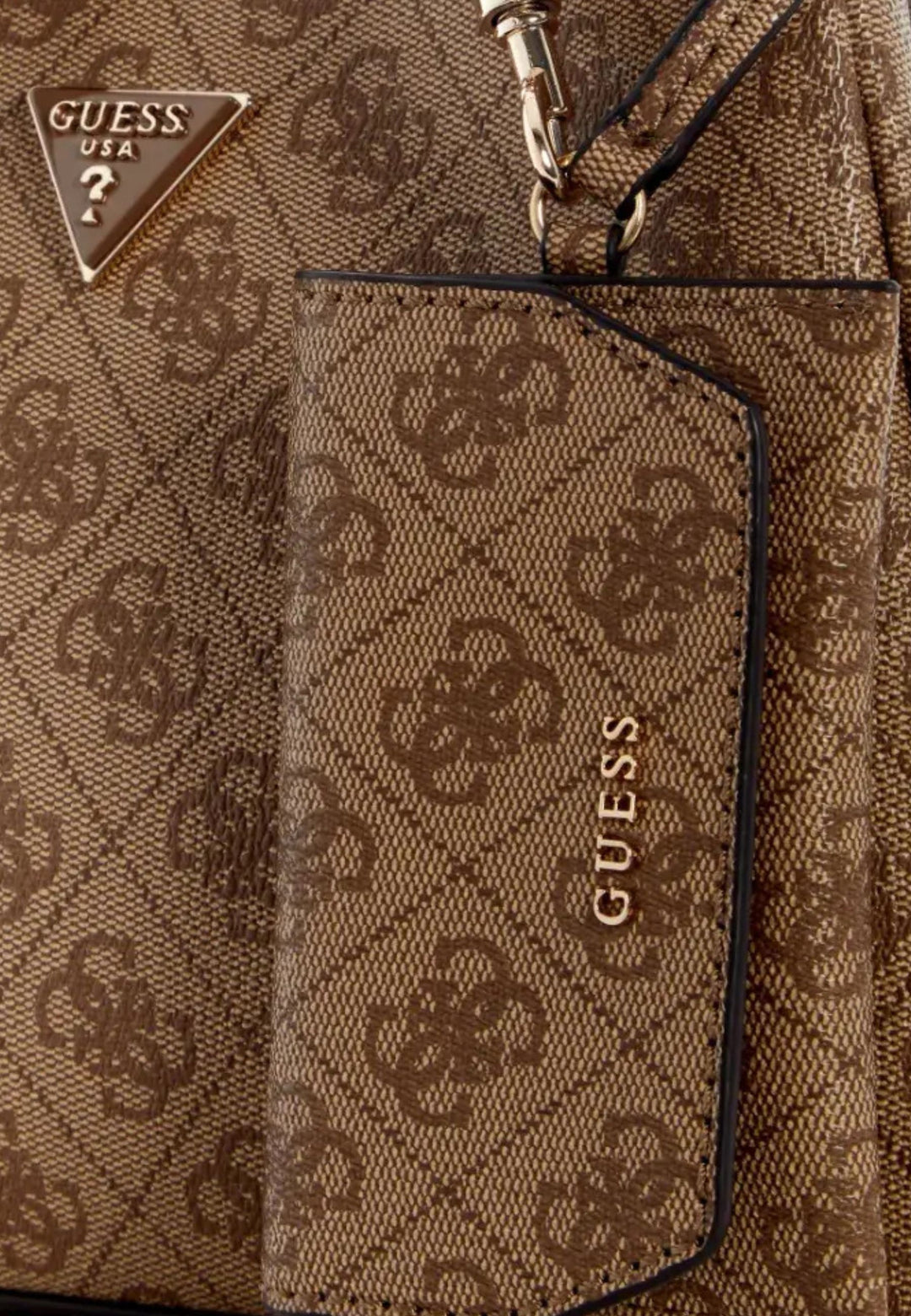 Guess Lorella Petit Monogramme Latte Logo Tote Bag