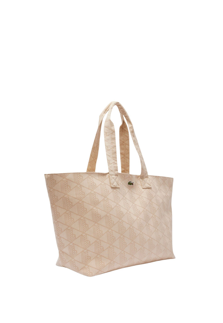 Lacoste Torba Tote XL Summer Pack Mono Jaquard Biały