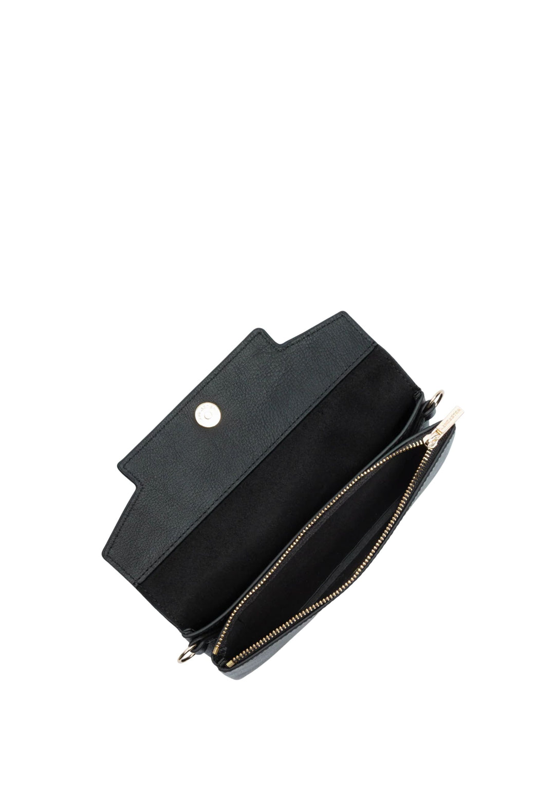 Pochette com aba e mola S Mademoiselle Grace Lancaster Preto