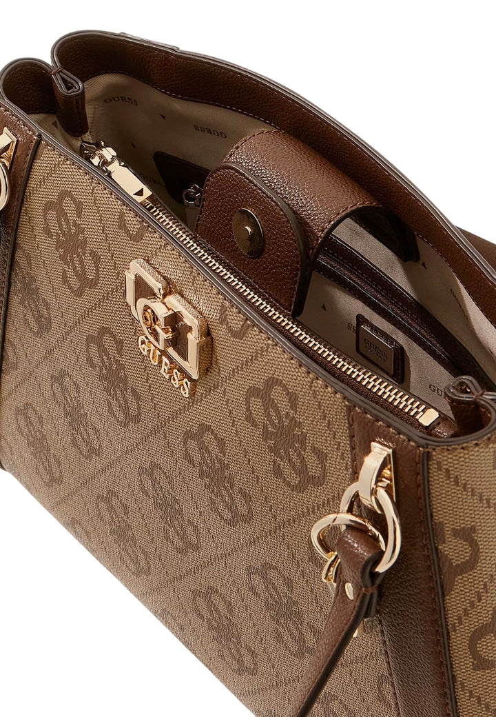 Guess Sacs à main Karnilla Logo Bucket Latte Logo/Brown