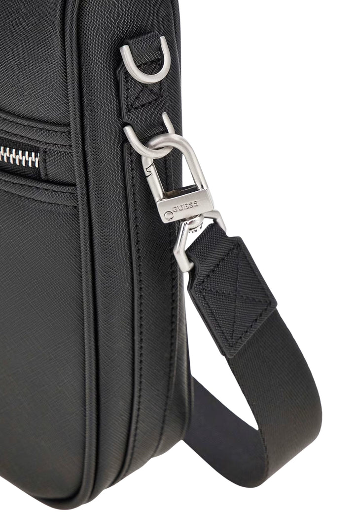 Guess Borsa mini a tracolla Milano saffiano Nero
