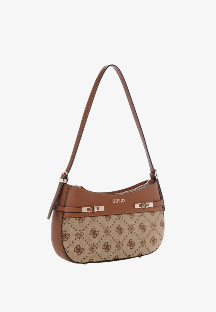 Guess Torba na ramię Melinda Logo Tri Com Latte Logo