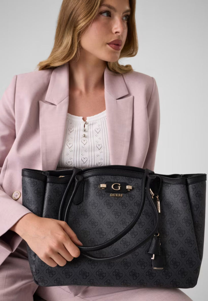 Mala Tote Guess Lindsey Logótipo Carvão