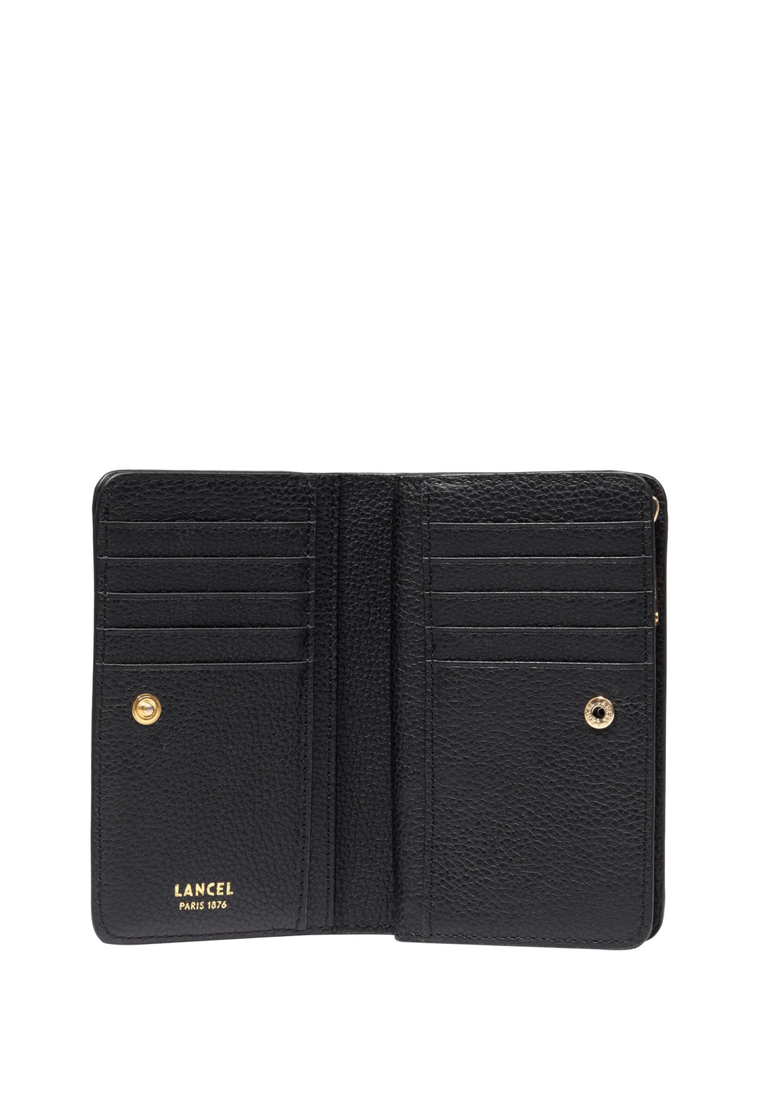 Lancel Enveloppe Portefeuille Rectangulaire Zippé Cuir Noir