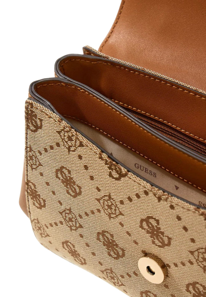 Guess Torba na ramię Melinda Logo Tri Com Latte Logo