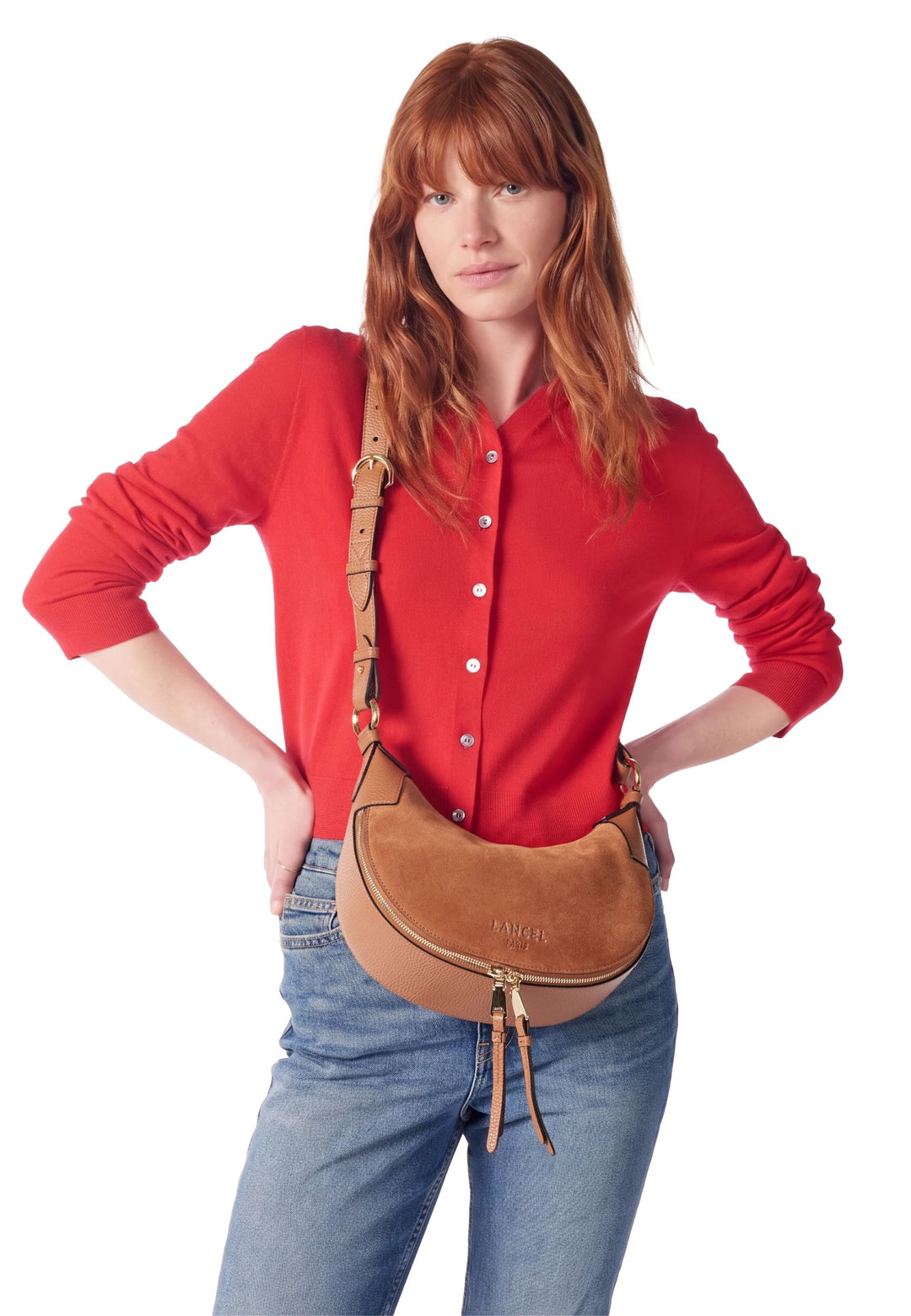 Lancel Origami Bolso Hobo S Cuero Camel