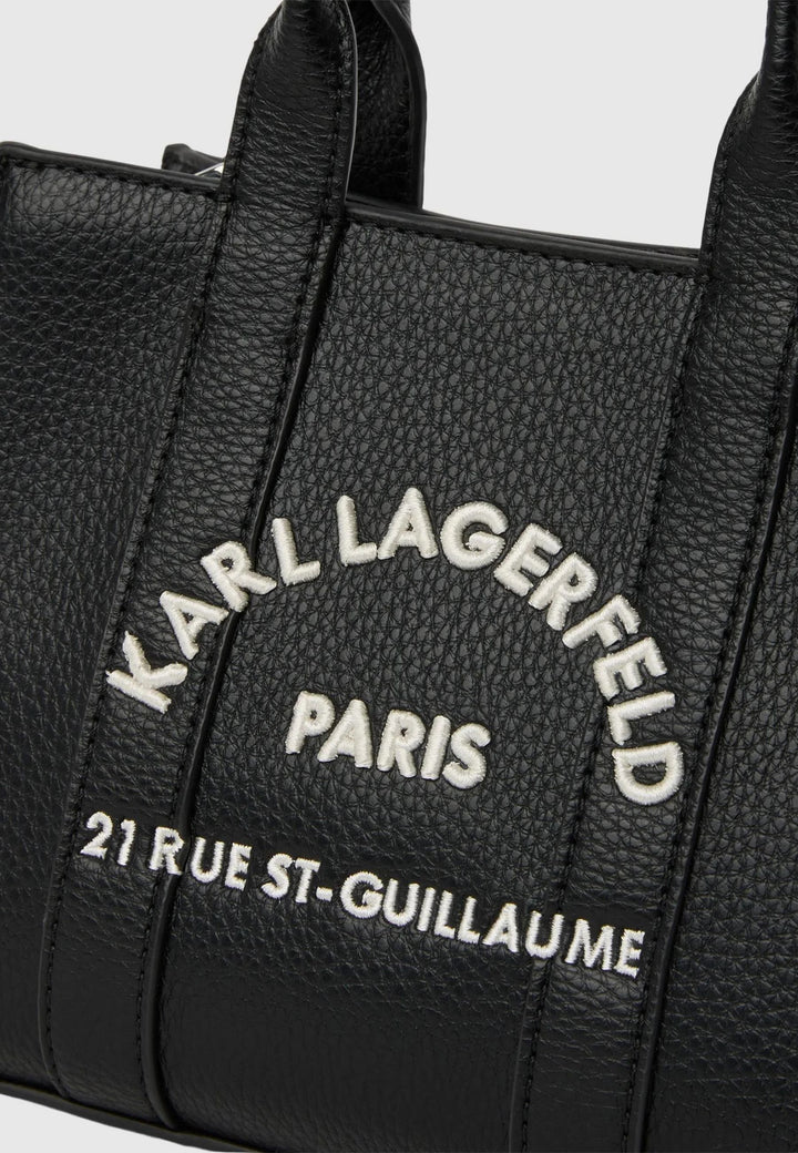 Karl Lagerfeld Mini firkantet tote i kornet hvid & sort