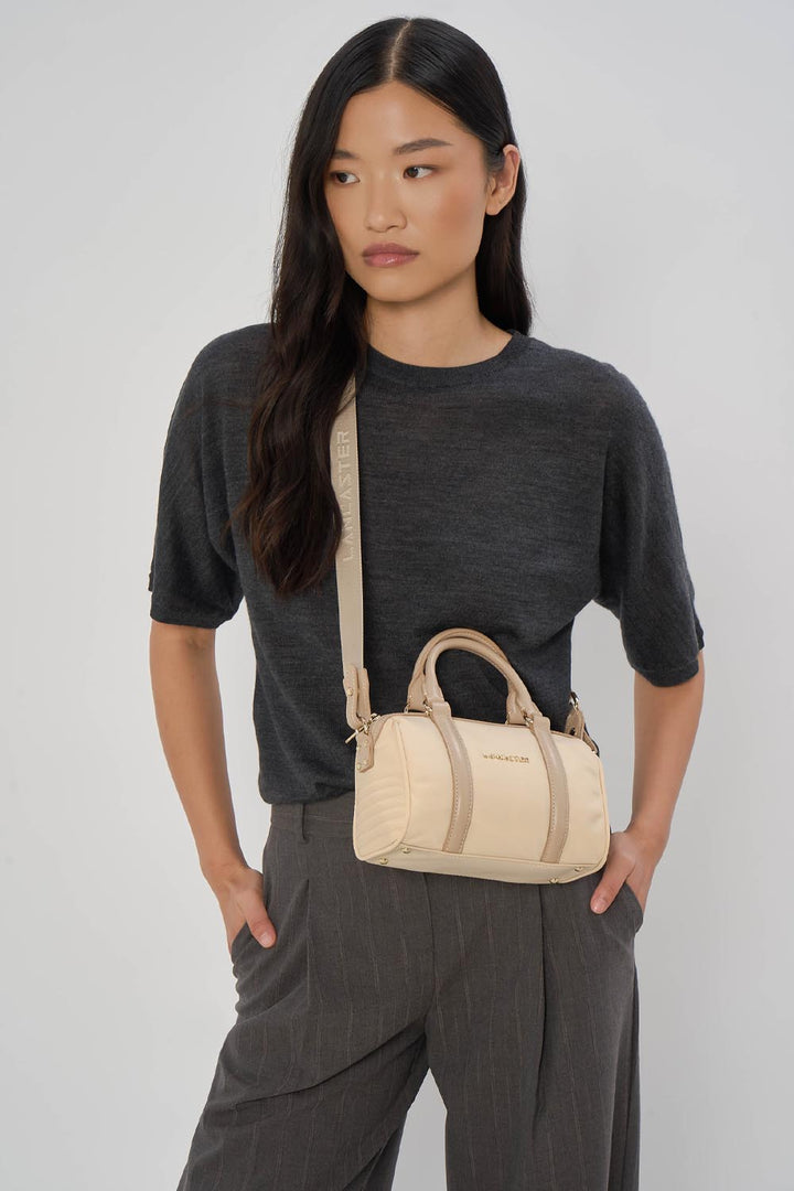 Lancaster Borsa a cilindro con zip S Basic Ana Beige
