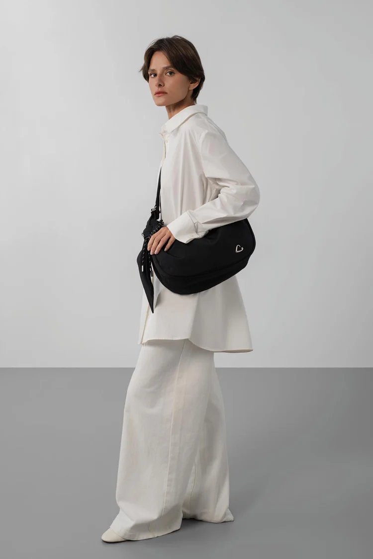 Lancaster Grand Sac Besace Basic Love Noir
