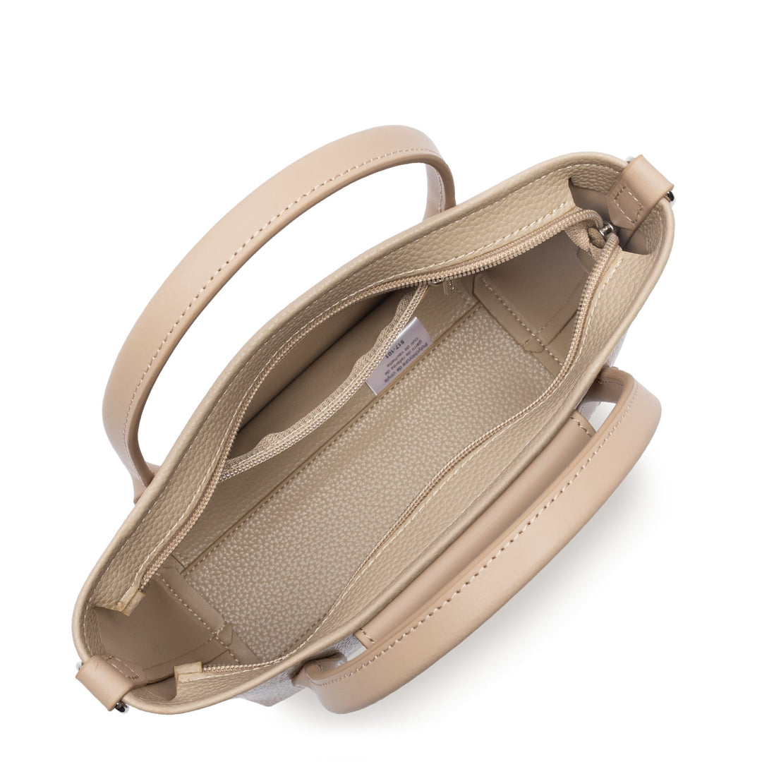 Lancaster Sac cabas main Zippé Maya Double KBA Beige Foncé