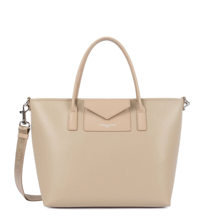 Lancaster Sac Cabas Main Maya Double Kba Cuir Beige Foncé