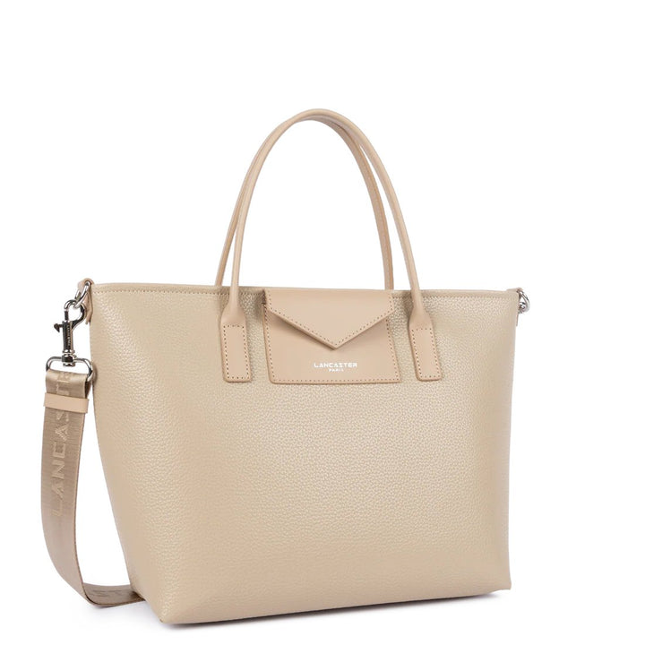 Lancaster Sac Cabas Main Maya Double Kba Cuir Beige Foncé